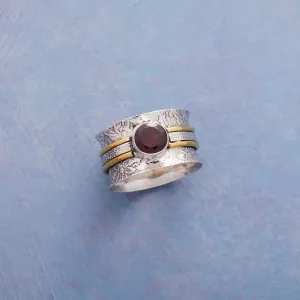 Belted Garnet Ring