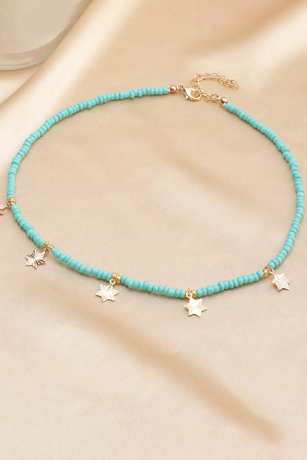 Blue Boho Style Necklace With Stars