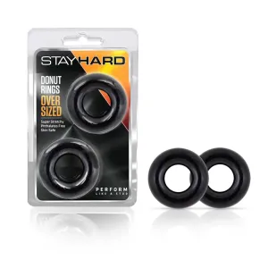 Blush Stay Hard Donut Rings Oversized Black