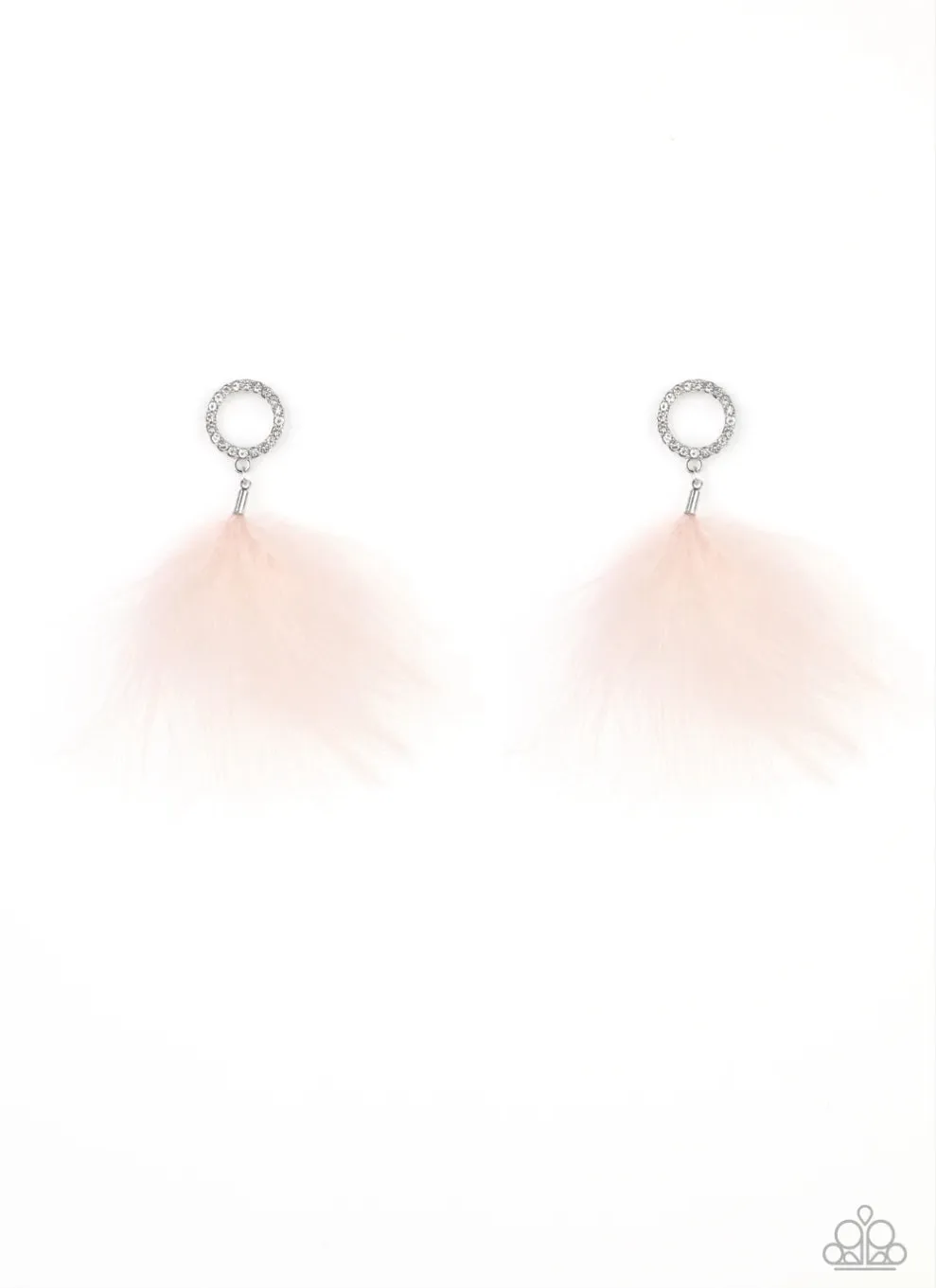 BOA Down Pink Post Earrings - Paparazzi Accessories