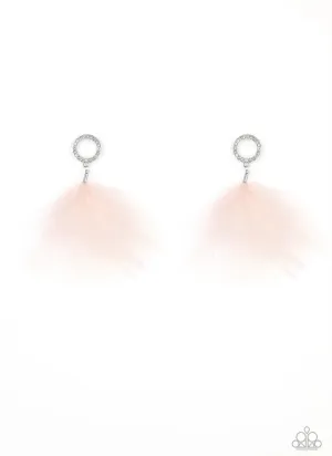 BOA Down Pink Post Earrings - Paparazzi Accessories