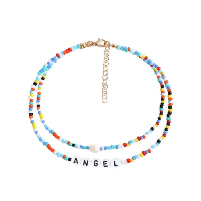 Bohemia handmade rainbow beads candy shell personality multi-layer satellite Necklace women's fashion jewelry necklace