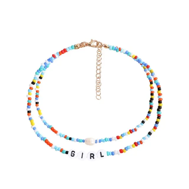 Bohemia handmade rainbow beads candy shell personality multi-layer satellite Necklace women's fashion jewelry necklace