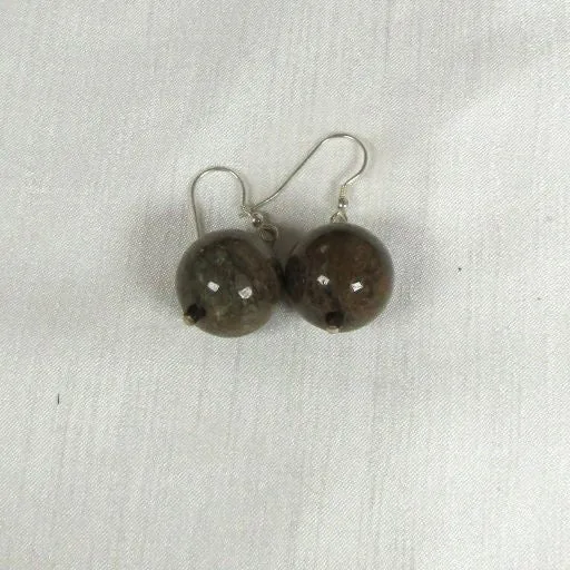 Brown Gemstone Drop Earrings