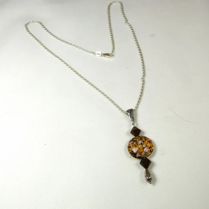 Brown Handmade Artisan Bead Timeless Pendant Necklace