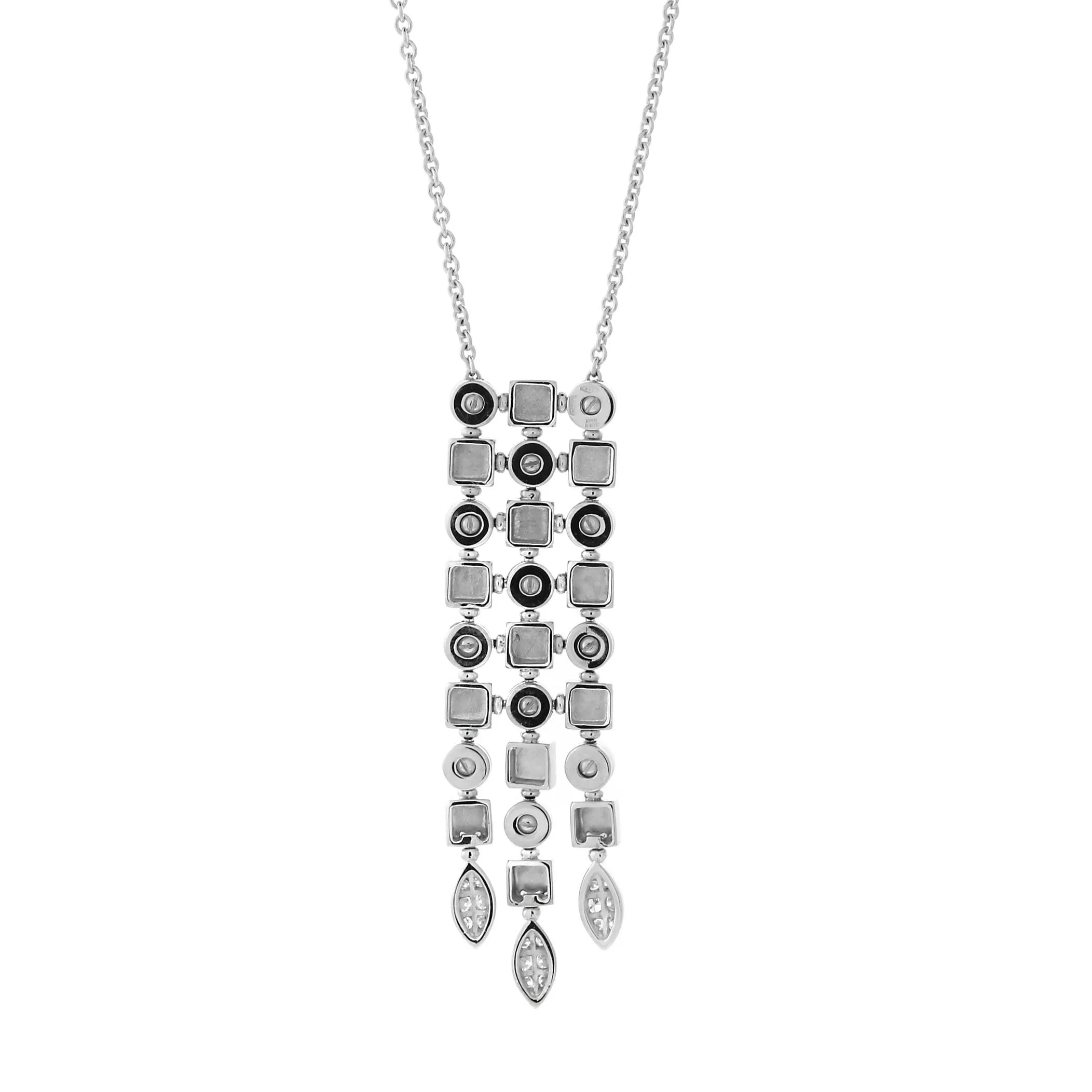 Bulgari Lucea White Gold Diamond Drop Pendant Necklace