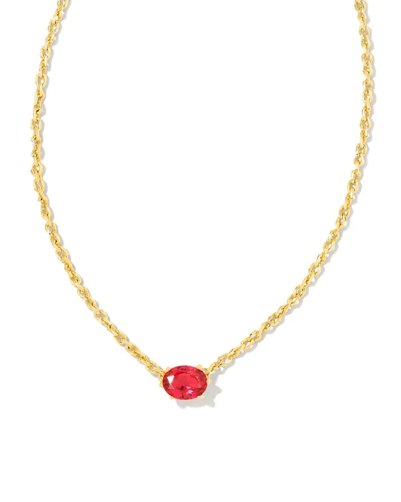 Cailin Gold Pendant Necklace in Red Crystal