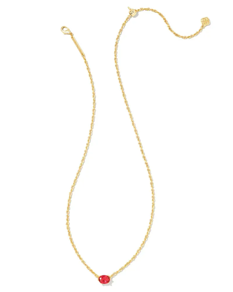 Cailin Gold Pendant Necklace in Red Crystal