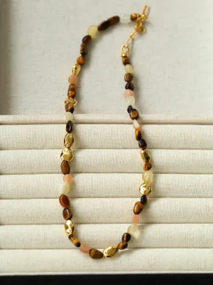 Caramel Summer Colorful Gemstone Beaded Necklace