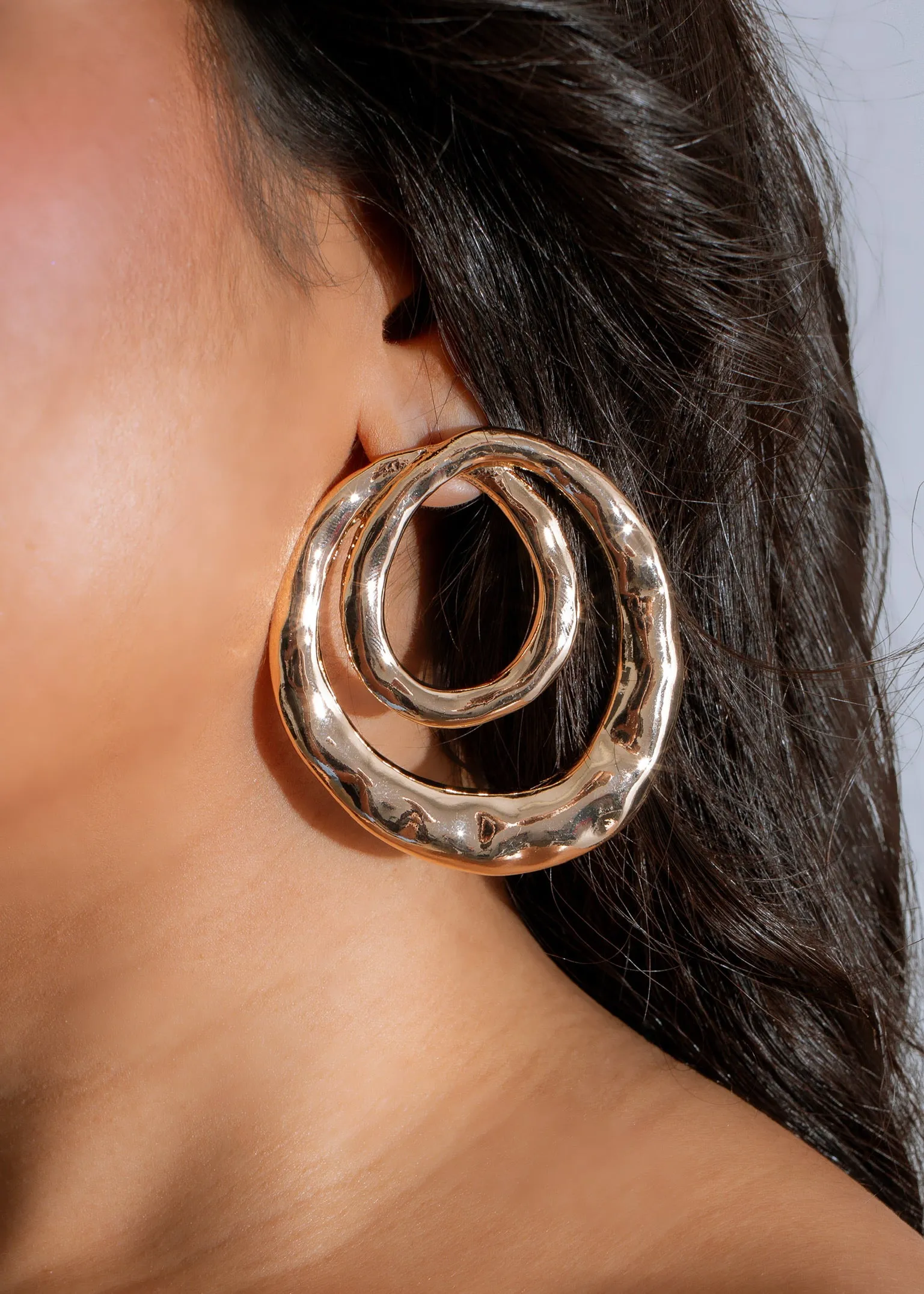 Celestial Ripples Hoops Earrings Gold