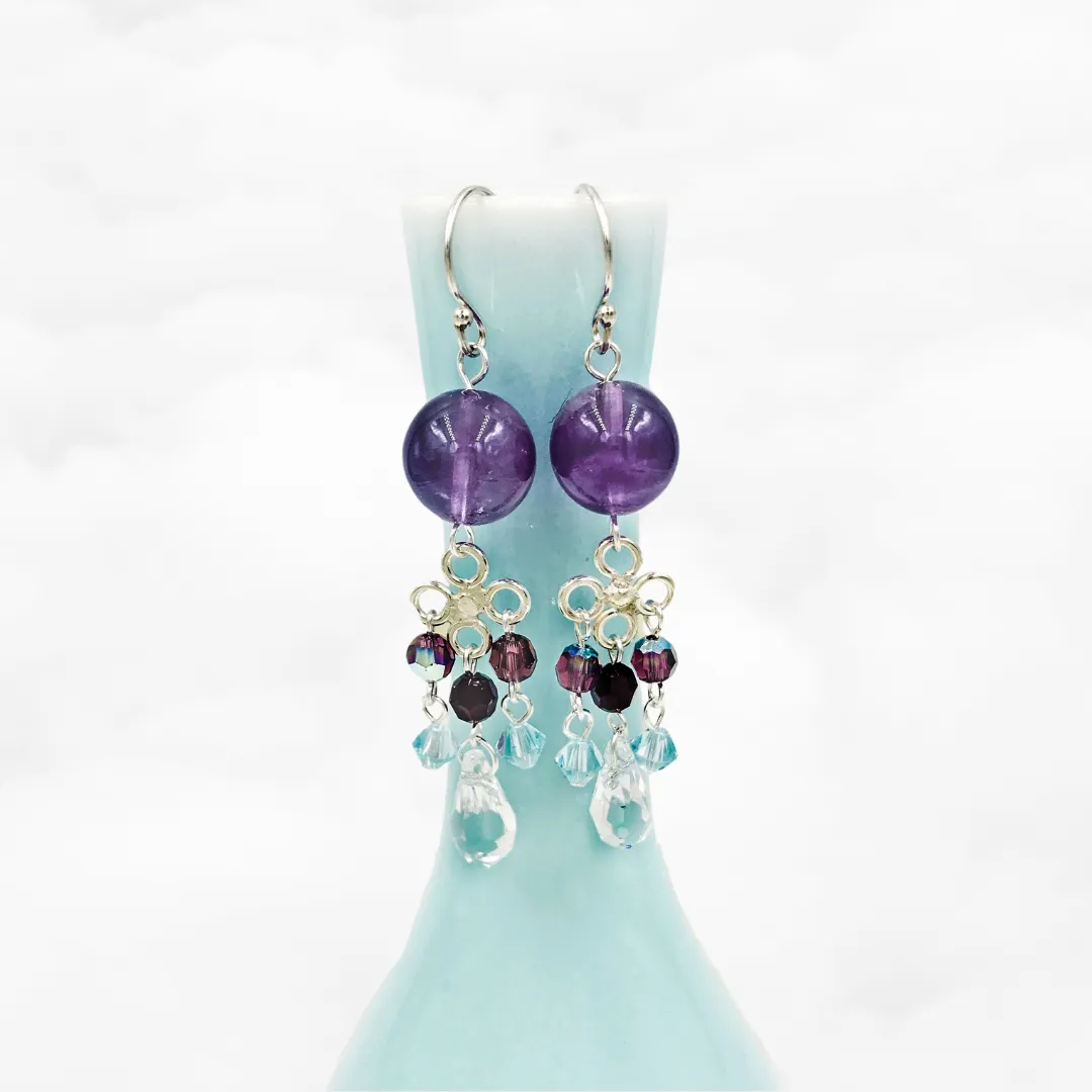 Chandelier Amethyst Earrings