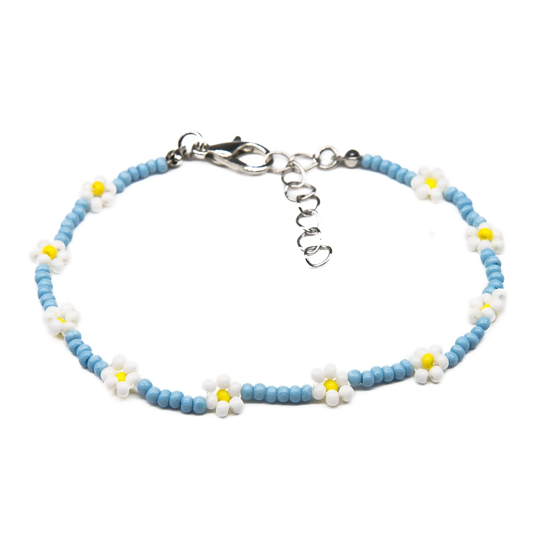 Charming Shark Flower Seed Bead Bracelet