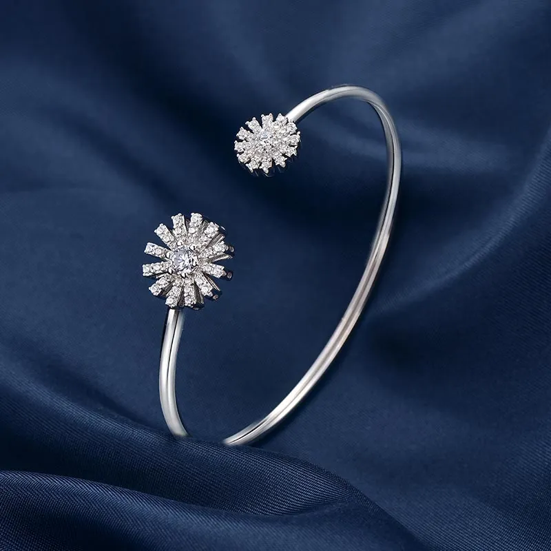 Charming Sunflower / Bangle Silver