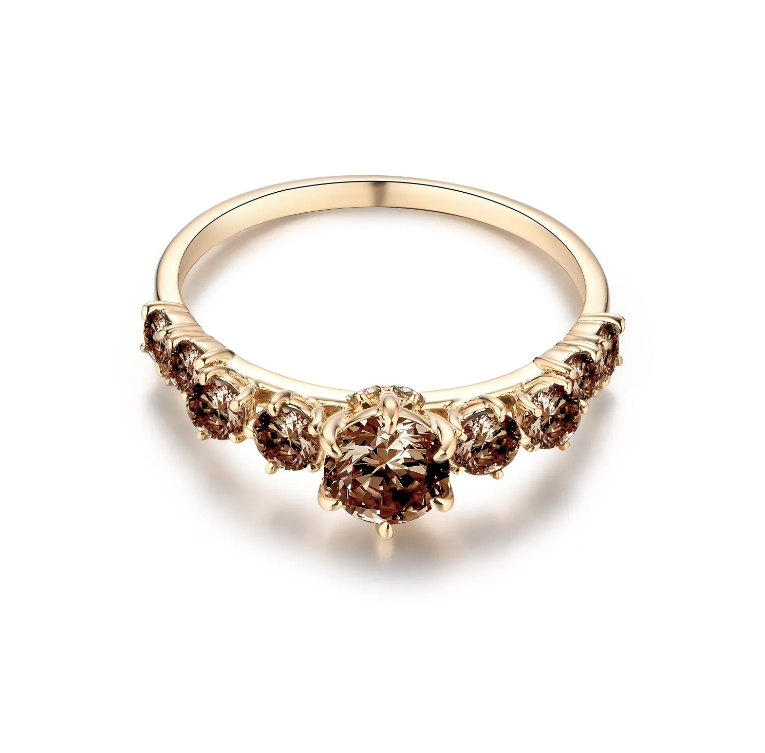 Chocolate Diamond Half Eternity Ring