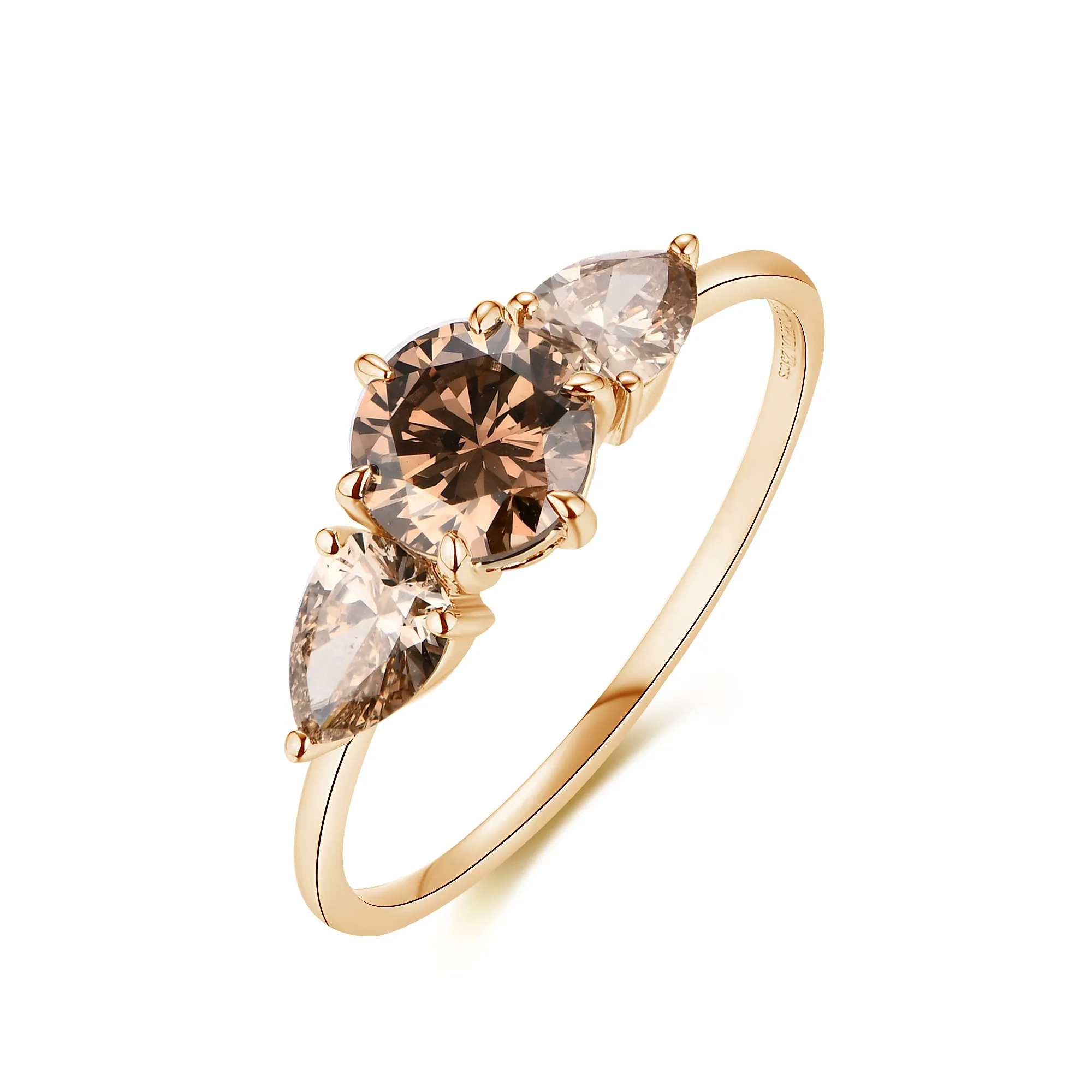 Chocolate Diamond Side Stone Ring