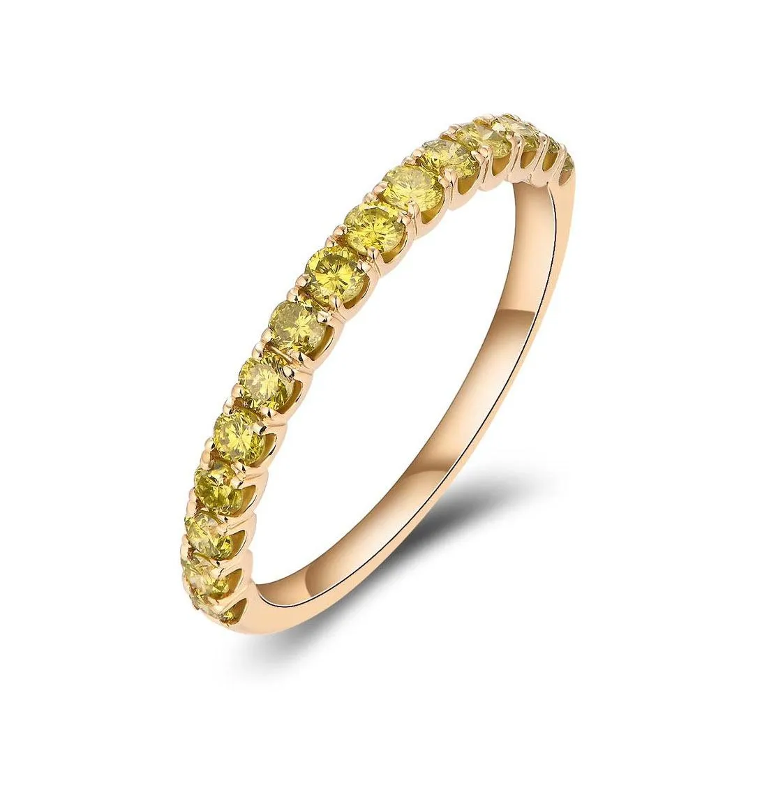 Classic Golden Yellow Diamond Half Eternity Ring