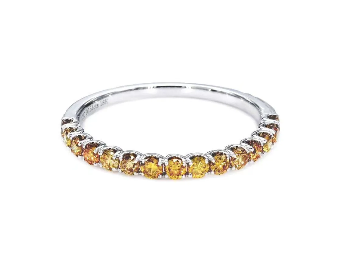 Classic Golden Yellow Diamond Half Eternity Ring