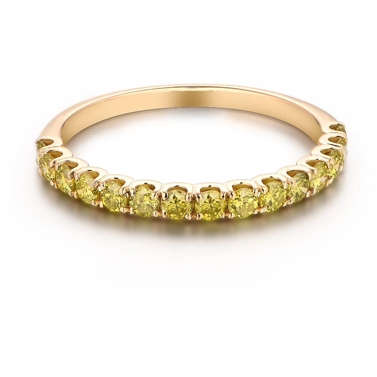 Classic Golden Yellow Diamond Half Eternity Ring