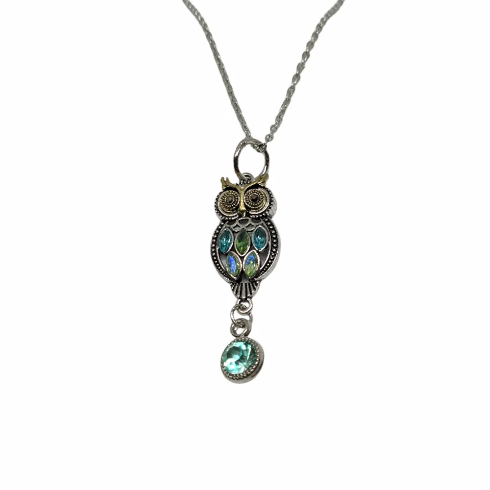 Colorful Crystal Owl Necklace