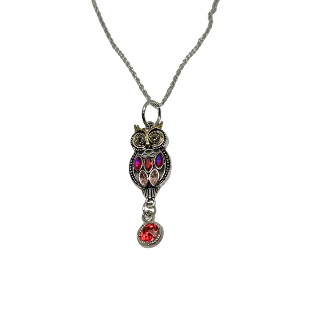 Colorful Crystal Owl Necklace