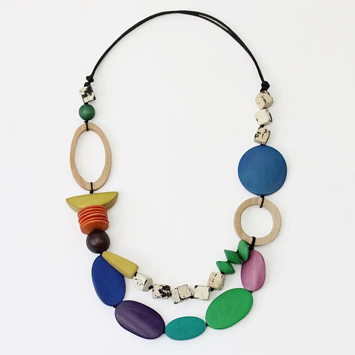 Colorful Double Strand Maggie Necklace