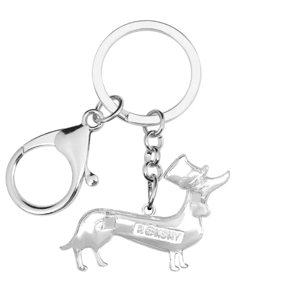 Colorful Elegant Dachshund Keychain