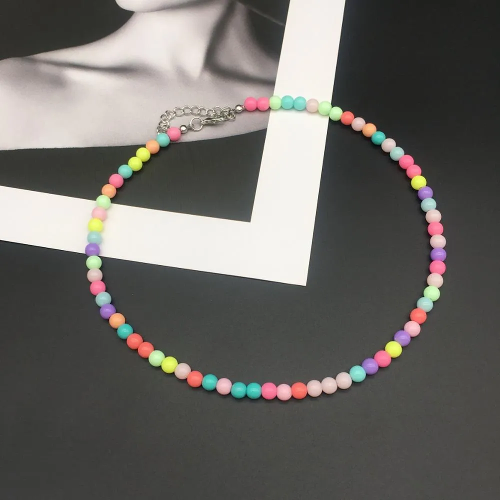 Colorful OMY Beaded choker necklace