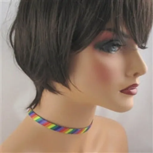 Colorful Rainbow Ribbon Choker Necklace  Ultra-soft Ultra-light Choker