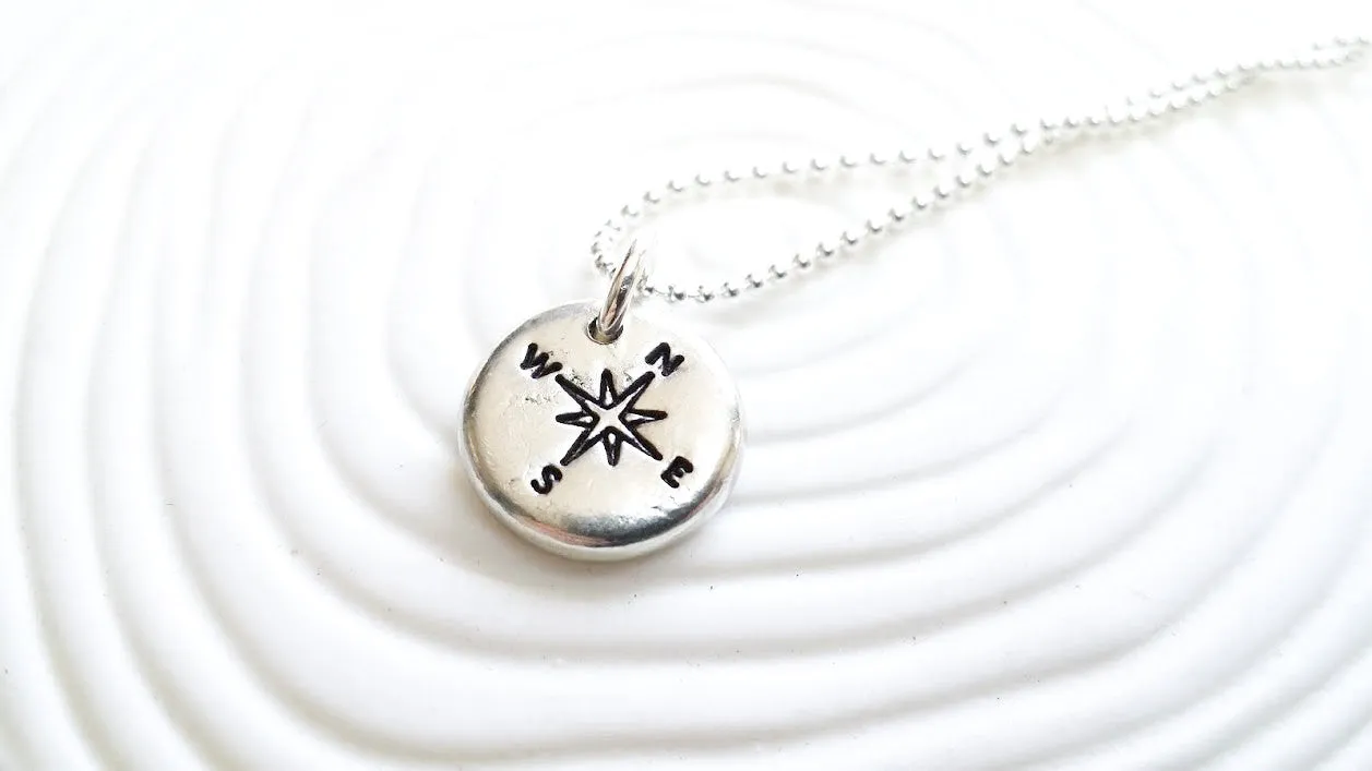 Compass Necklace | Pebble Design Necklace