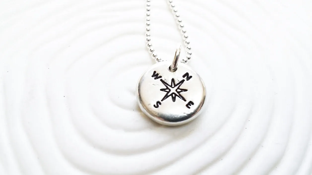 Compass Necklace | Pebble Design Necklace