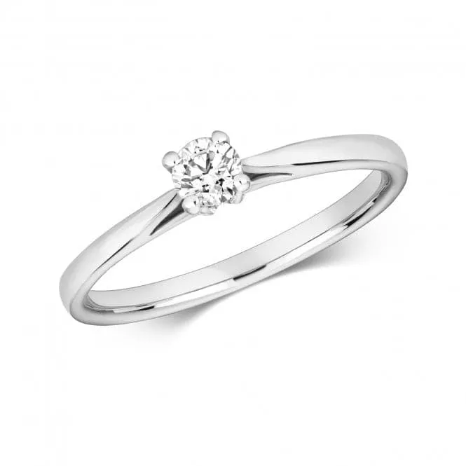 Diamond Jewellery 9K White Gold Solitaire Ring with 0.25CT RD614W