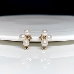 Diamond Pearl Earrings**