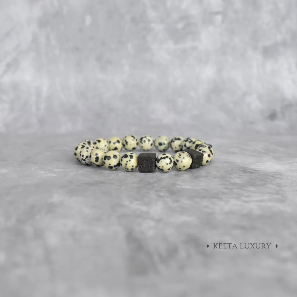 Dogmation - Dalmatian & Lava Bead Bracelet