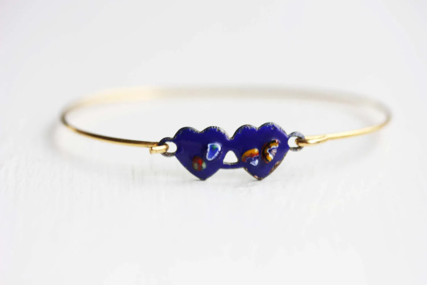 Double Heart Bracelet - Navy