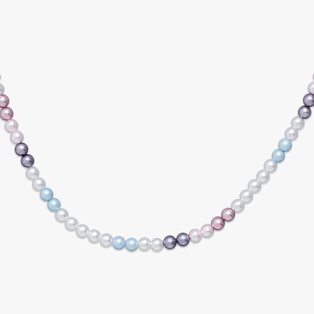 Double Row Colorful Pearl Necklace