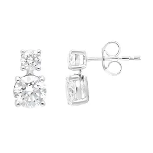 Drop Stud Earrings with 1.50ct of Laboratory Grown Diamonds in 9ct White Gold