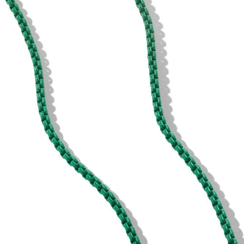 DY Bel Aire Box Chain Necklace in Emerald Green with 14K Yellow Gold Accent