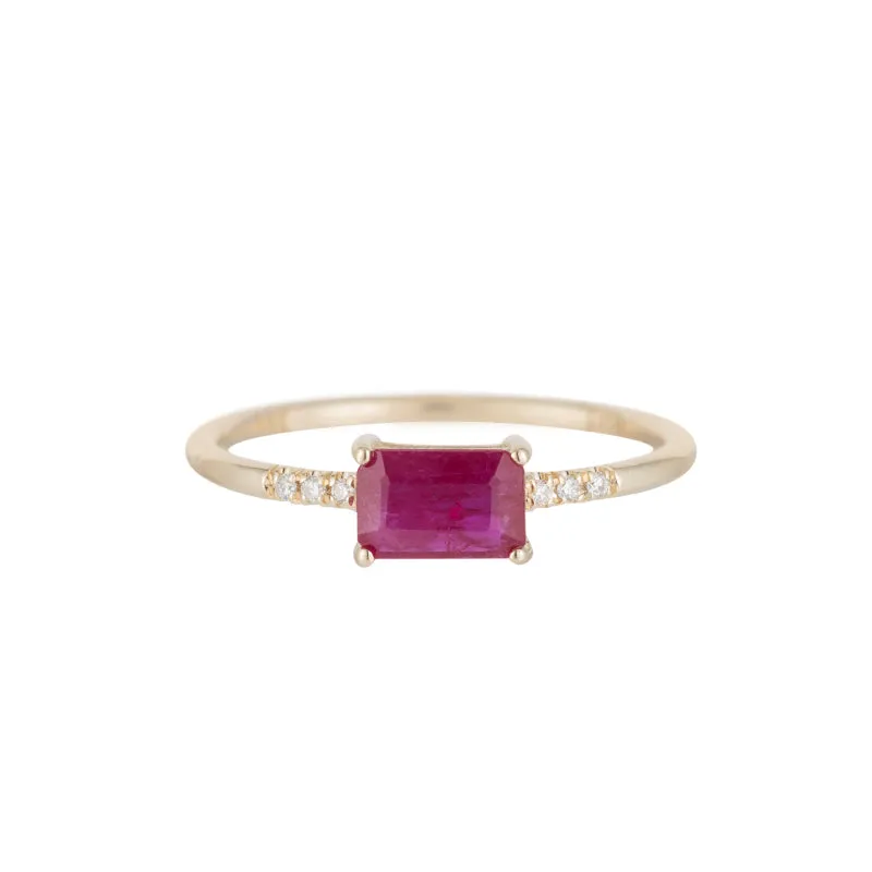 East West Equilibrium Ruby Ring