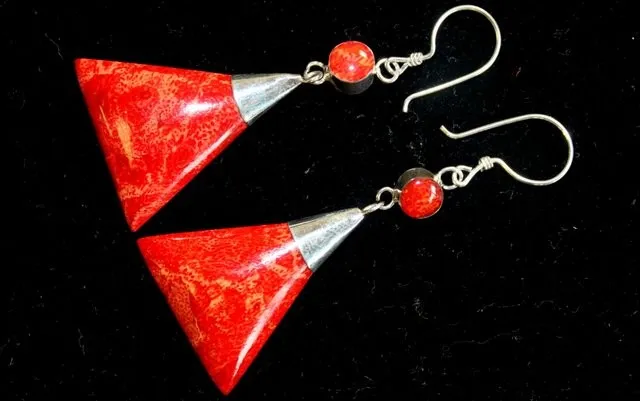 Elegant 925 Silver Triangle Double Drop Earrings - Handcrafted in Bali