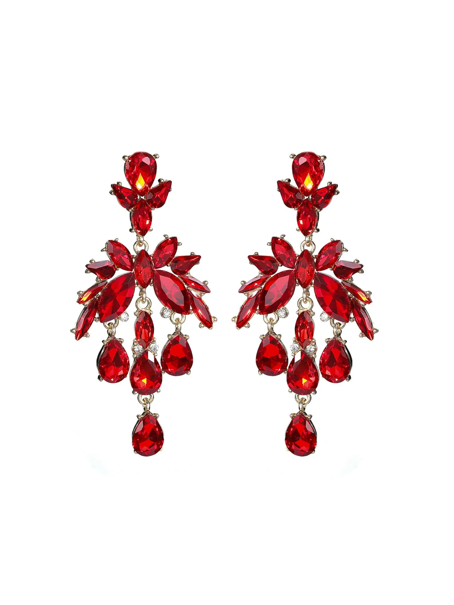 Elegant Colorful Rhinestone Drop Earrings