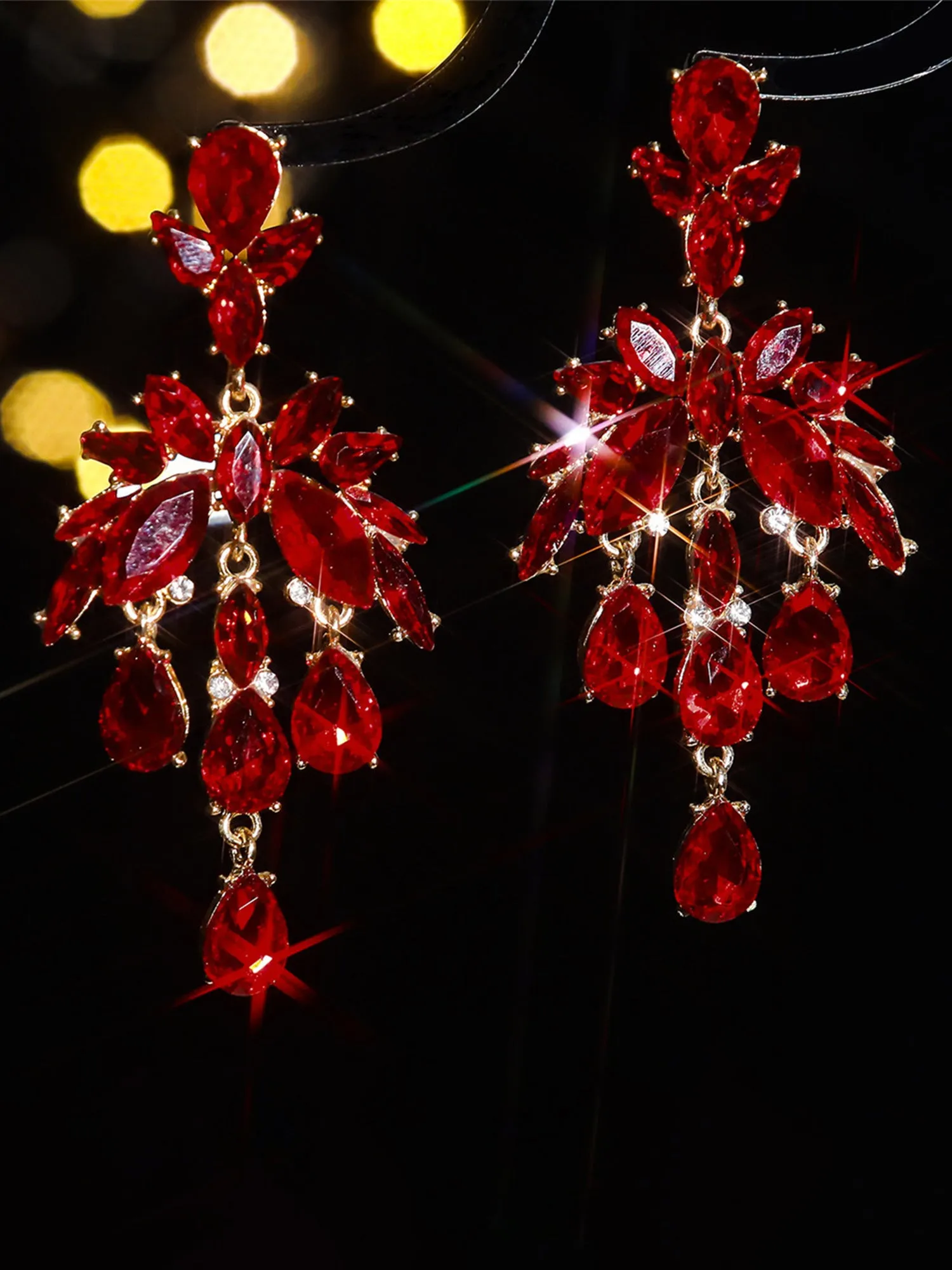 Elegant Colorful Rhinestone Drop Earrings