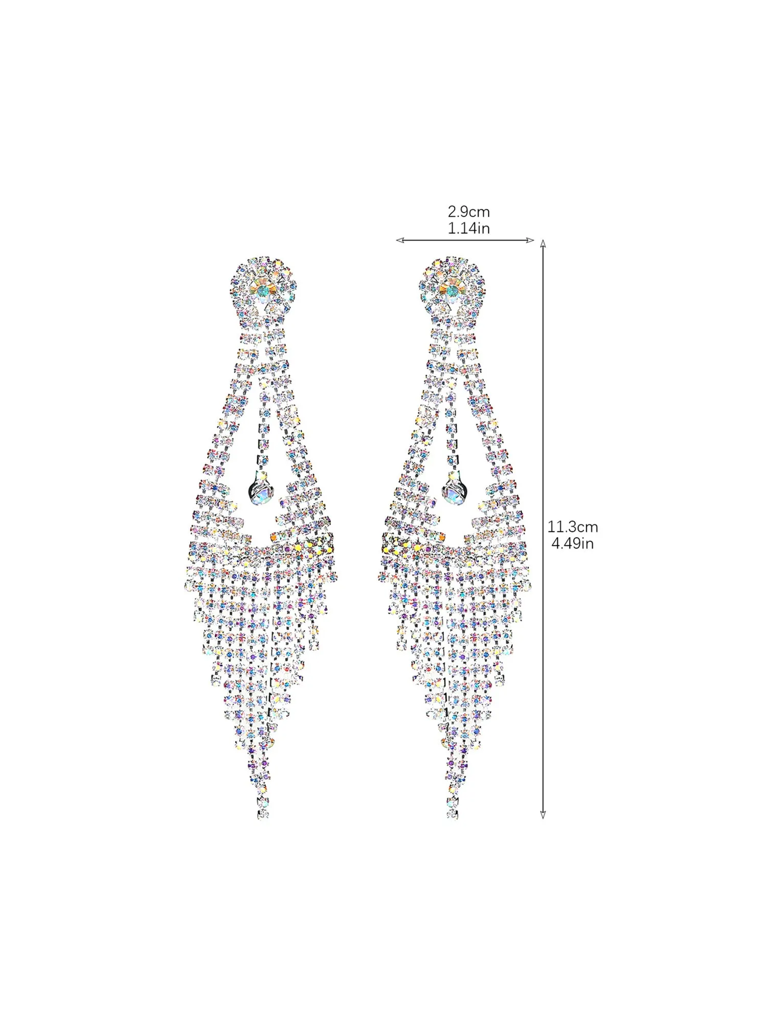 Elegant Diamond Long Tassel Earrings