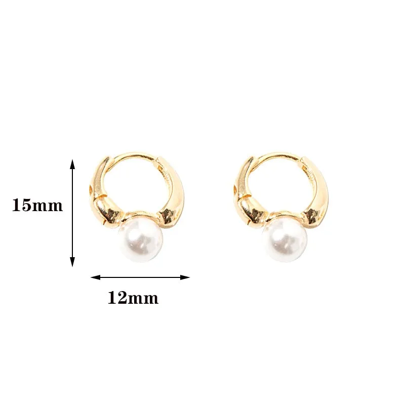 Elegant Imitation Pearl Hoop Earrings