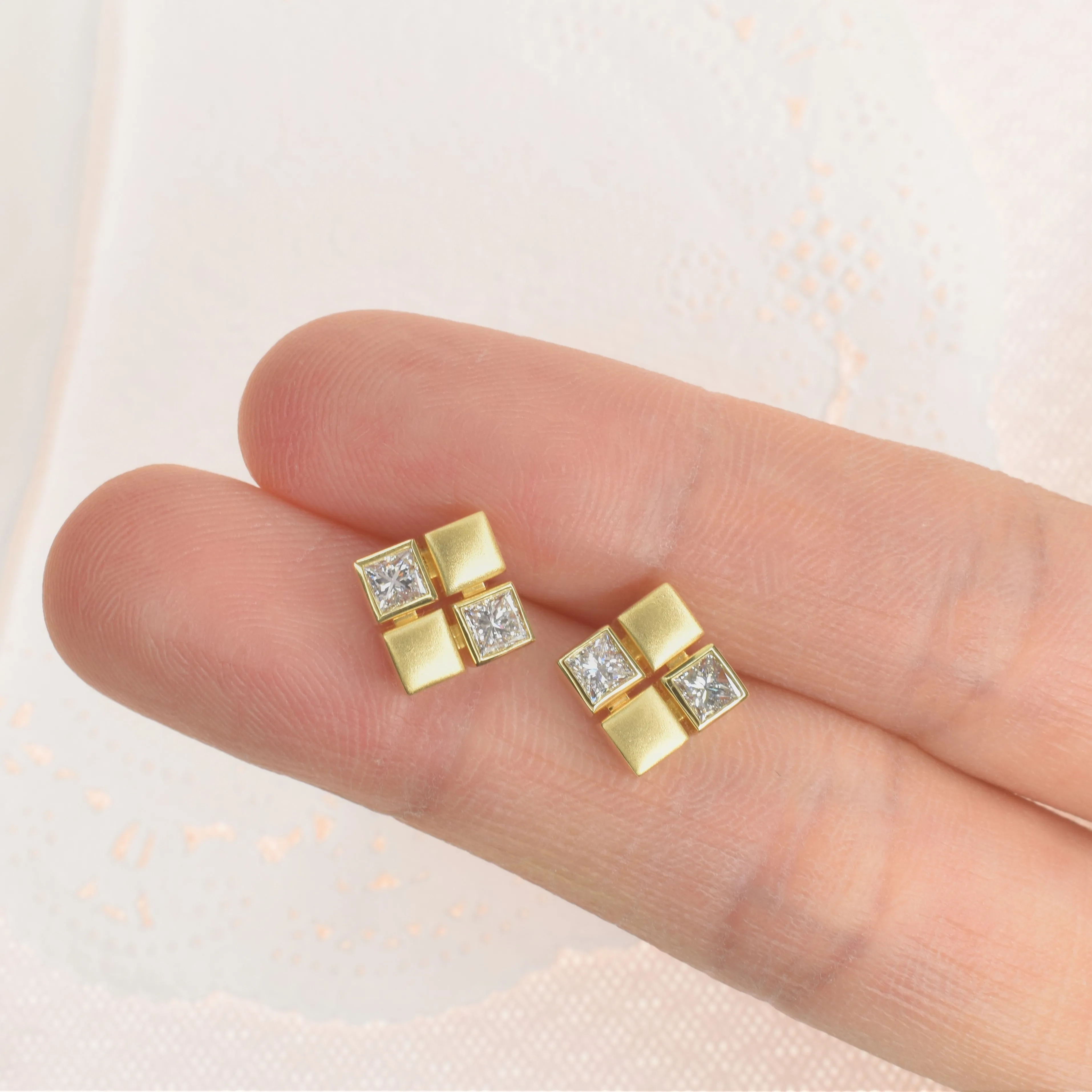 Elegant Princess Cut Studs