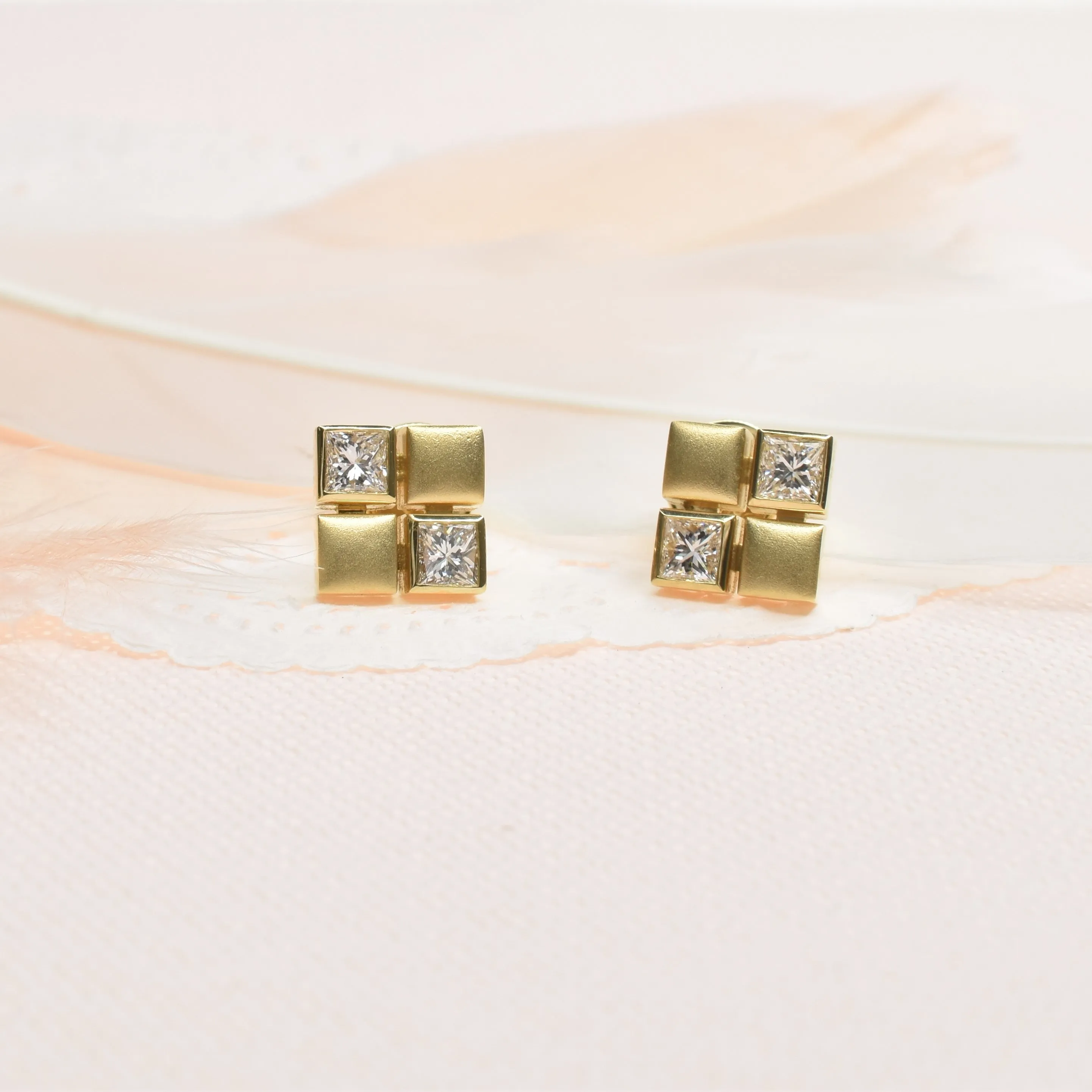 Elegant Princess Cut Studs