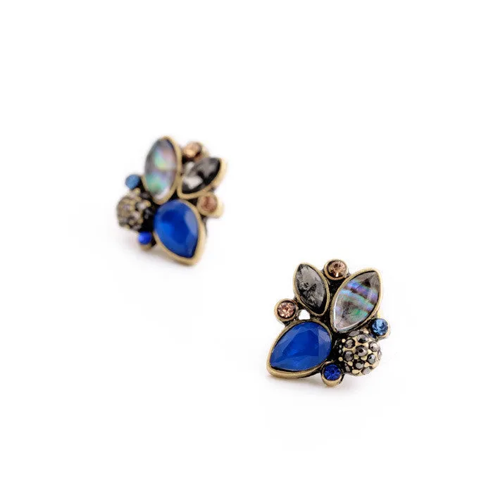 Elegant Rhinestone Earrings Mulit Color Retro Pendientes Stud Earrings Jewelry