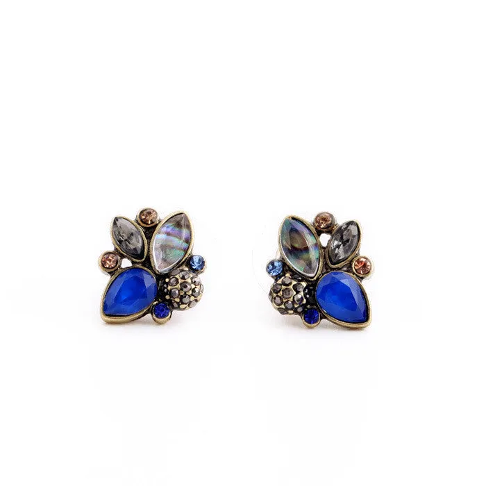 Elegant Rhinestone Earrings Mulit Color Retro Pendientes Stud Earrings Jewelry