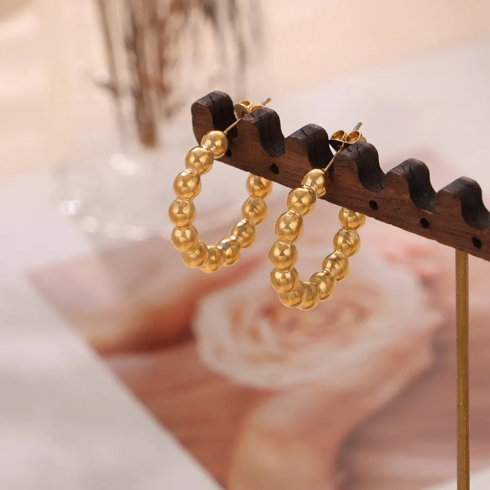 Elegant Titanium Gold-Plated C-Shaped Geometric Earrings