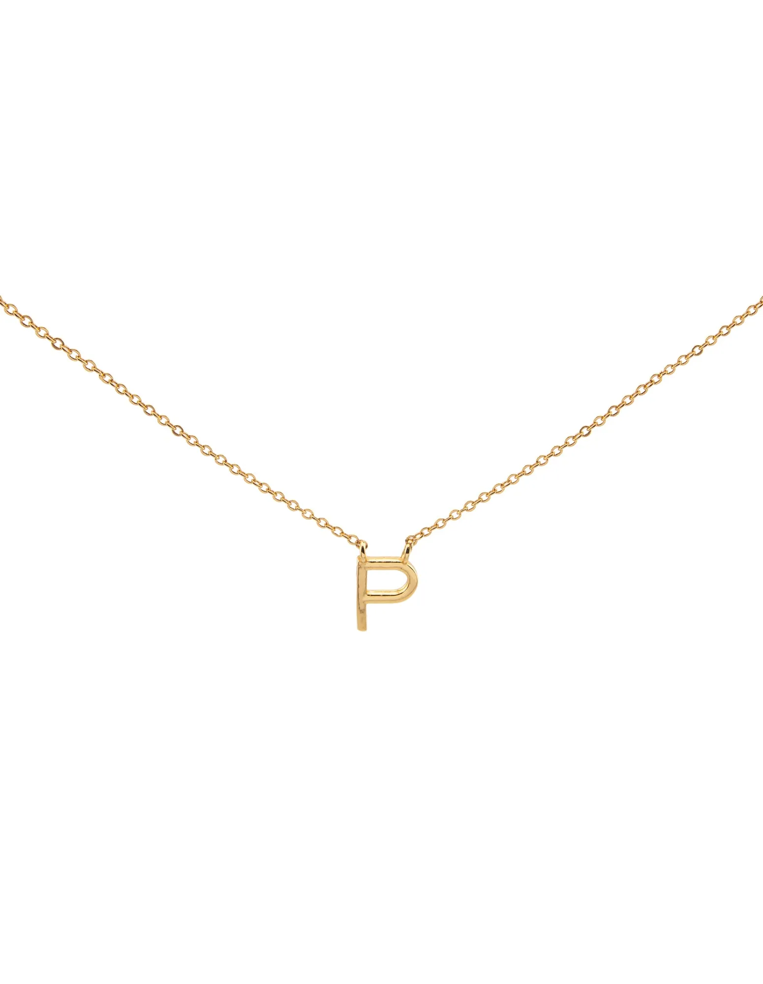 Elly Lou Timeless Initial Necklace - P- Gold