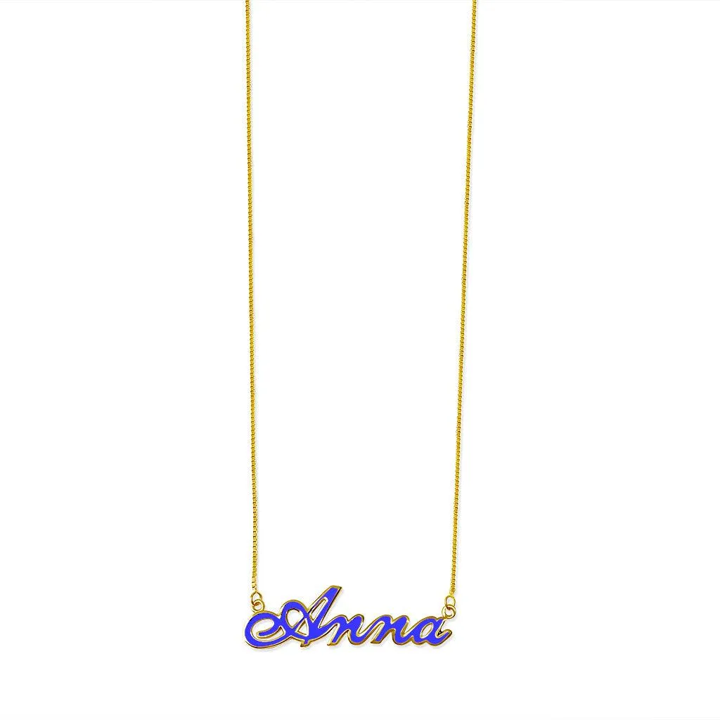 Enamel Name Necklace